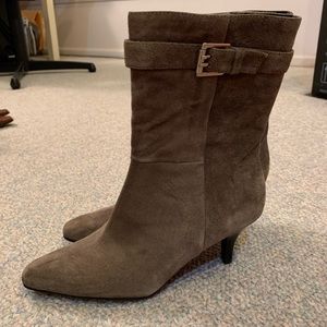 Gray Suede Boots (little higher than ankle length)